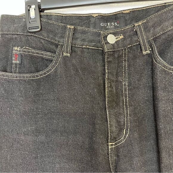 Guess Vintage High Waist Straight Leg Jeans Black 31 - Picture 3 of 9